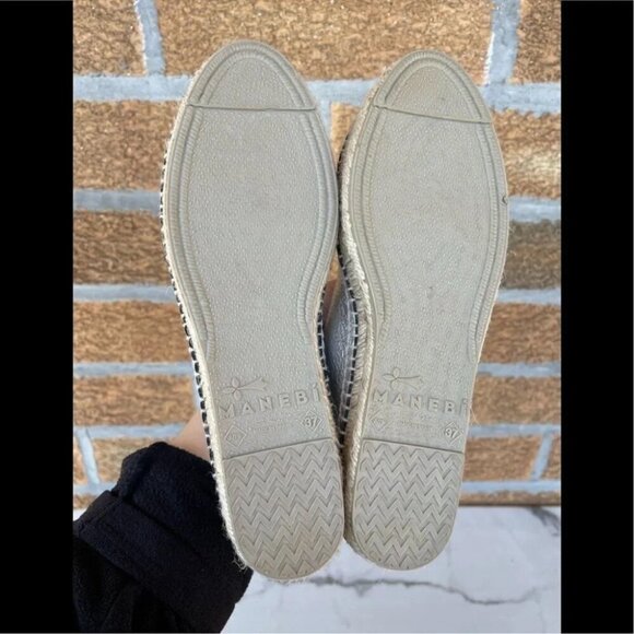 Manebi Los Angeles Metallic Flat Espadrille,Platinum 6.5 - Picture 7 of 10